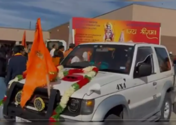 200 Cars, Saffron Flags, Jai Shri Ram Chants: Massive Rally In US Ahead Of Ram Temple Event