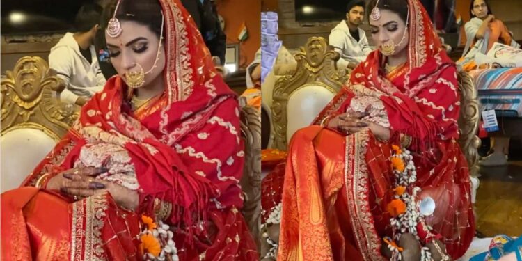 Bride falls asleep during wedding rituals; netizens relate to her.