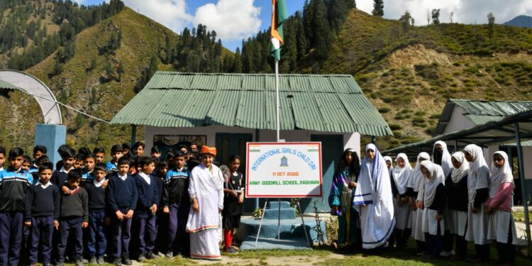 International Day Of Girl Child Celebrated in Chuntiwari, Machhal at Army Goodwill School, Raghavan