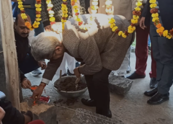 Chief Secretary inaugurates Mata Bhaderkali Asthapan’s Stone Work Sanctum Sanctorium at Thalwal