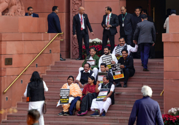 Floor leaders of INDIA bloc meet in Parliament, demand statement on Parliament security breach